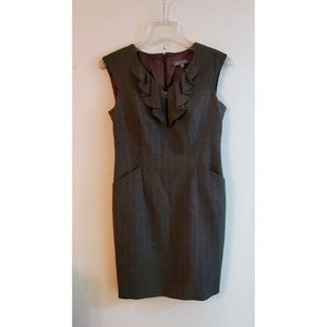 Brown tweed Wool fitted dress Size 8